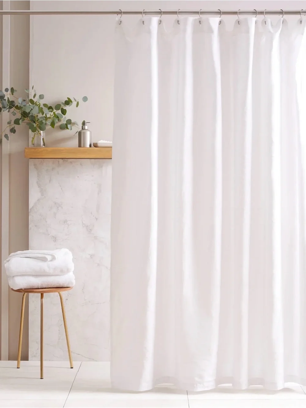 European Linen Soft White Shower Curtain 72x72 - Retail $52